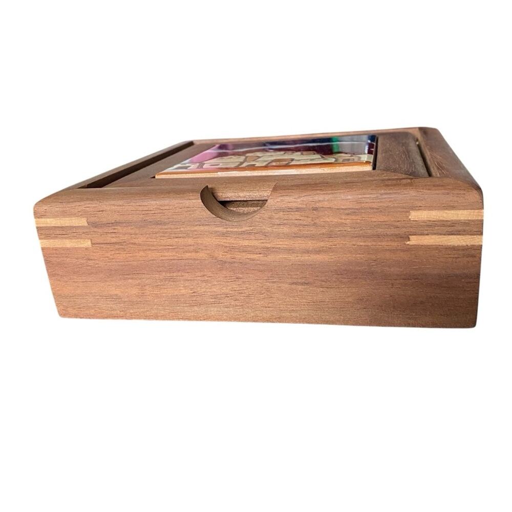 Boxes by Bruce Collectible Black Walnut Arius Tile Sante Fe New Mexico Box - Picture 2 of 5